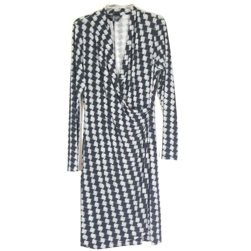 Kamali Kulture Dress Faux Wrap Geometric Print